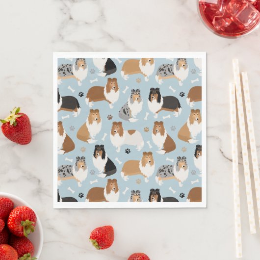 Serviette En Papier Pâtes et os de collie rugueux (En situation)