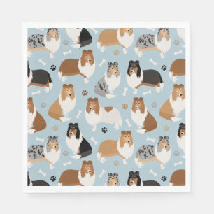 Serviette En Papier Pâtes et os de collie rugueux