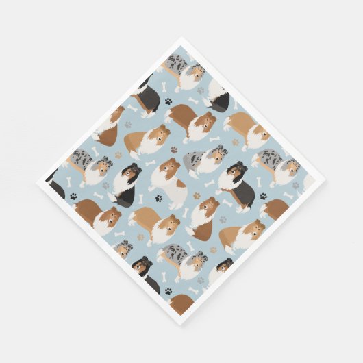 Serviette En Papier Pâtes et os de collie rugueux (Coin)