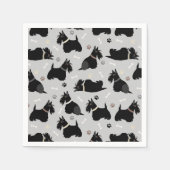 Serviette En Papier Pâtes et os de Terrier écossais noir (Devant)