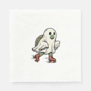 Serviette En Papier Patin à roulettes Tortue Fantôme Halloween Vintage