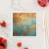 Serviette En Papier Patina de cuivre métallique rustique (En situation)