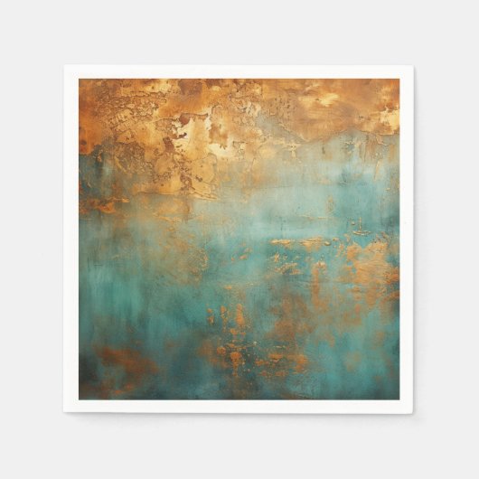 Serviette En Papier Patina de cuivre métallique rustique (Devant)