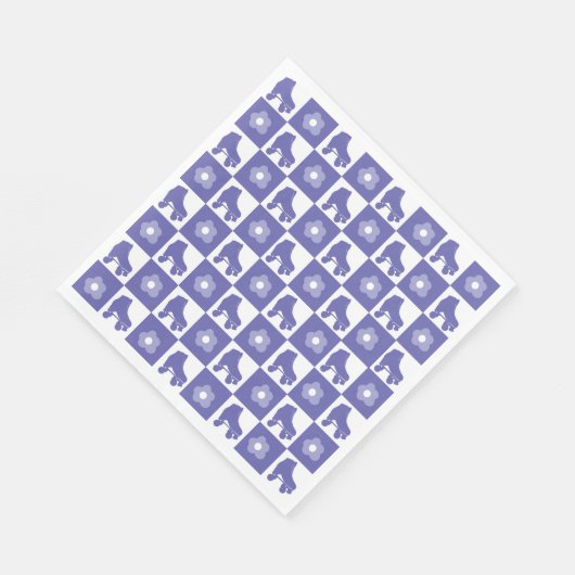 Serviette En Papier Patinage à rouleaux À damiers violet (Coin)