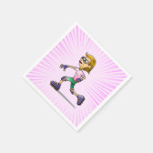 Serviette En Papier Patinage à rouleaux Anniversaire fête rose (Coin)