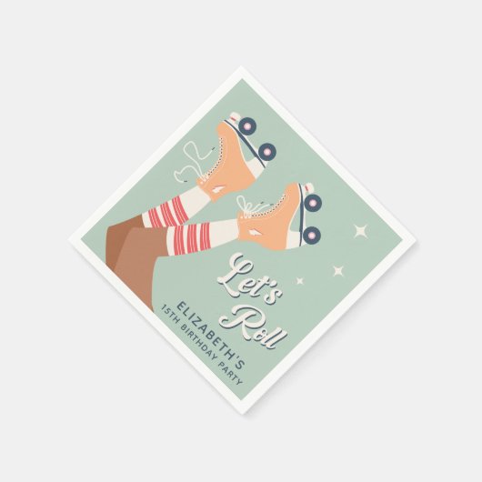 Serviette En Papier Patinage à rouleaux mignon fête d'anniversaire (Coin)