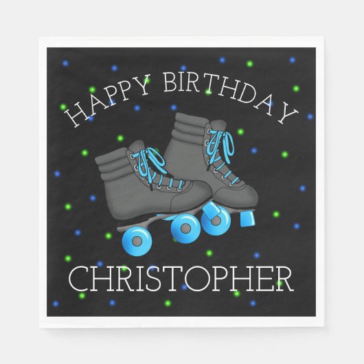 Serviette En Papier Patinage à rouleaux pour garçon Anniversaire (Devant)