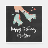 Serviette En Papier Patinage à rouleaux rétro Papier d'anniversaire Na (Devant)