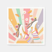 Serviette En Papier Patinage à rouleaux Retro Super fille Anniversaire (Devant)