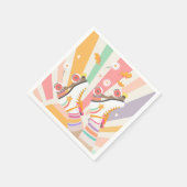 Serviette En Papier Patinage à rouleaux Retro Super fille Anniversaire (Coin)