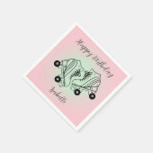Serviette En Papier Patinage à rouleaux rose Ombre Joyeux anniversaire (Coin)
