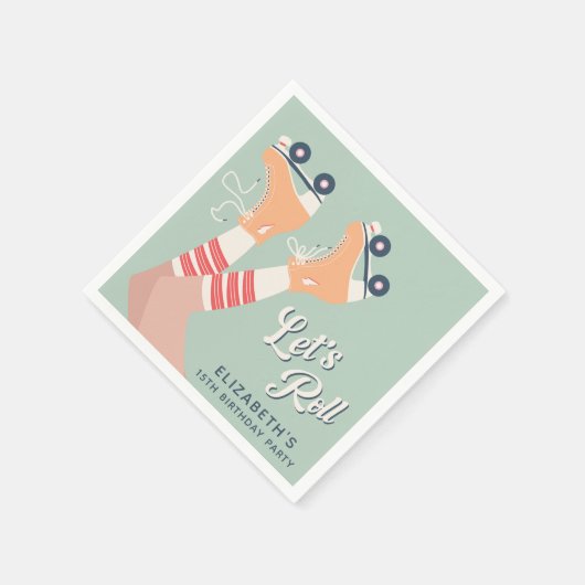 Serviette En Papier Patinage à roulettes cool fête d'anniversaire (Coin)