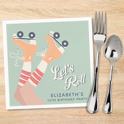 Serviette En Papier Patinage à roulettes cool fête d'anniversaire