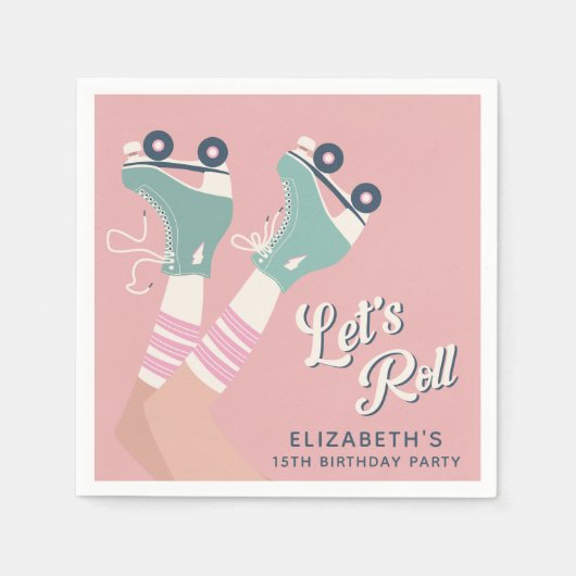 Serviette En Papier Patinage à roulettes fête d'anniversaire (Devant)