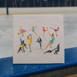 Serviette En Papier Patinage artistique coloré Patinage sur glace en m