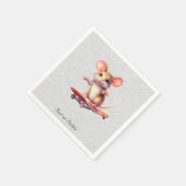 Serviette En Papier Patinage d'aquarelle Souris (Coin)