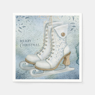 Serviette En Papier Patinage de glace de Noël