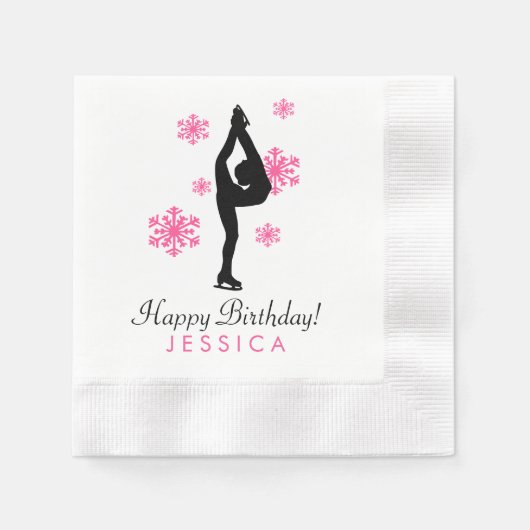 Serviette En Papier Patinage rose Patinage de glace Papier serviettes (Devant)