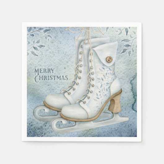 Serviette En Papier Patinage sur glace de Noël (Devant)