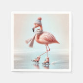 Serviette En Papier Patinage sur glace Flamant rose rose (Devant)