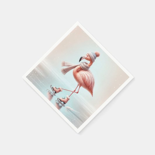 Serviette En Papier Patinage sur glace Flamant rose rose (Coin)