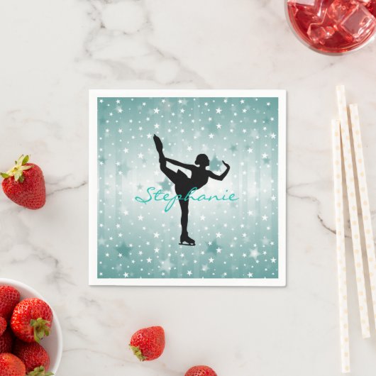 Serviette En Papier Patinage sur glace - Papier à Party Napkins (En situation)