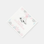 Serviette En Papier Patinage sur glace Pink Blue Snowflakes Anniversai (Coin)