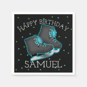 Serviette En Papier Patinage sur glace pour garçon Anniversaire
