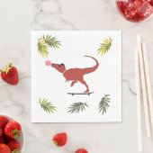 Serviette En Papier Patineur T-rex (En situation)