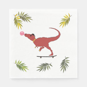 Serviette En Papier Patineur T-rex