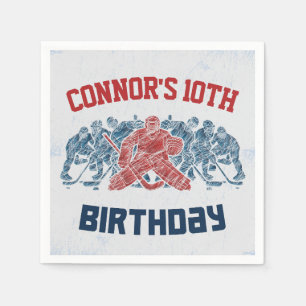 Serviette En Papier Patinoire de hockey sur glace Joyeux Anniversaire