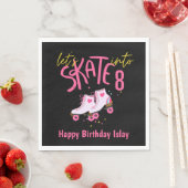 Serviette En Papier Patinons dans huit papier d'anniversaire Napkin (En situation)