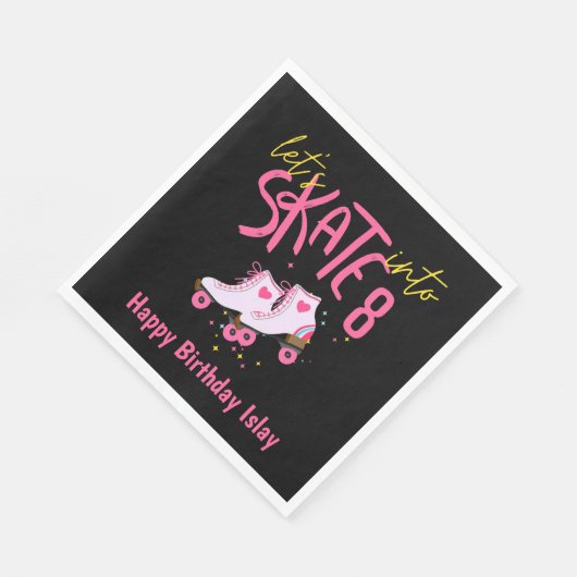 Serviette En Papier Patinons dans huit papier d'anniversaire Napkin (Coin)