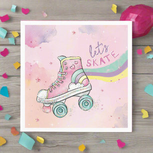Serviette En Papier Patinons l Rainbow rétro Super Anniversaire