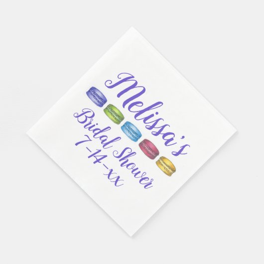 Serviette En Papier Pâtisserie de Cookie Macaron Français Pastel Showe (Coin)