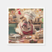 Serviette En Papier Pâtisserie de Noël à Bulldog anglais : Festive Chr (Devant)