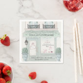 Serviette En Papier pâtisserie pâtisserie Paris Bat mitzvah vert (En situation)