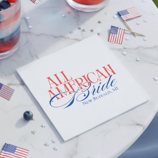 Serviette En Papier Patriotic All American Bride Bachelorette