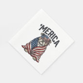 Serviette En Papier Patriotic Bulldog 'Merica Vintage Vector Shirt Des (Coin)
