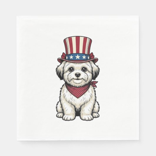Serviette En Papier Patriotic Dog Vintage Engraving Vector Design_1 (Devant)