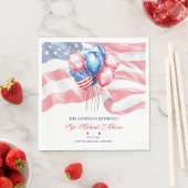 Serviette En Papier Patriotic Flag & Balloons Military Retirement (En situation)