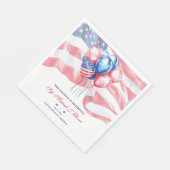 Serviette En Papier Patriotic Flag & Balloons Military Retirement (Coin)