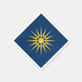 Serviette En Papier Patriotic paper napkins with flag of Macedonia (Coin)