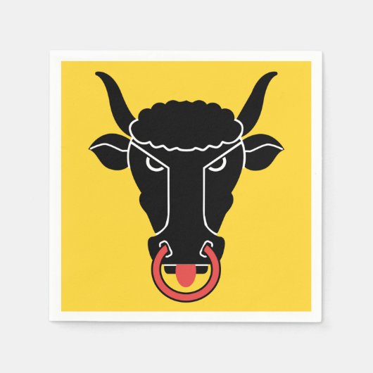 Serviette En Papier Patriotic paper napkins with flag of Uri, Swiss (Devant)