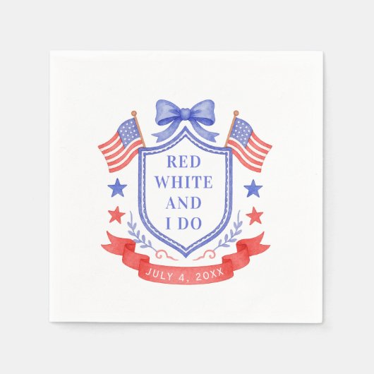 Serviette En Papier Patriotic Red White & I Do Bridal Shower (Devant)