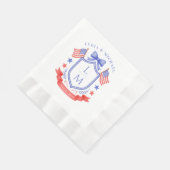 Serviette En Papier Patriotic Red White & I Do Monogram Wedding (Coin)