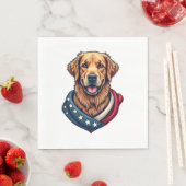 Serviette En Papier Patriotic Retriever Pride Vintage Dog Shirt 4 (En situation)