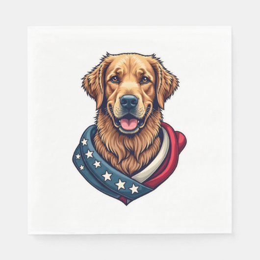 Serviette En Papier Patriotic Retriever Pride Vintage Dog Shirt 4 (Devant)