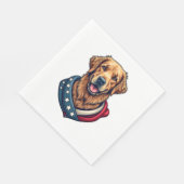 Serviette En Papier Patriotic Retriever Pride Vintage Dog Shirt 4 (Coin)