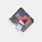 Serviette En Papier Patriotic Snowman With American Flag (Coin)